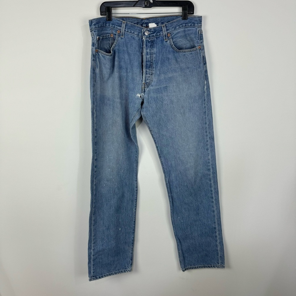Levi's 501 Button Fly Straight Leg 100% cotton Denim Jeans size 36x36